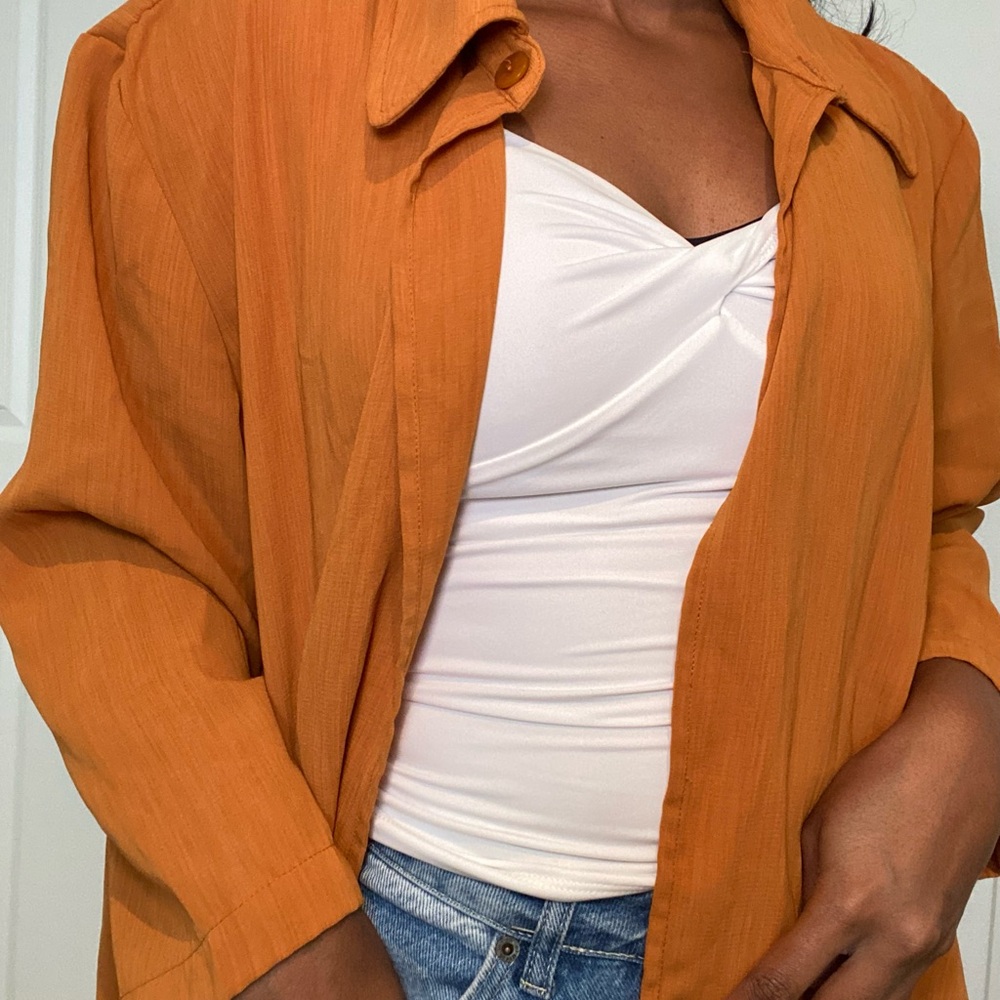 Orange Button-Up Shirt